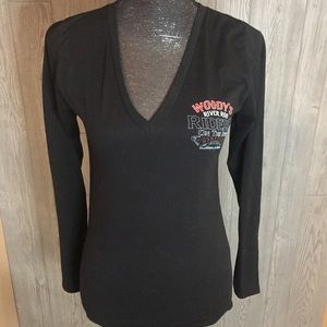 Enza Woody's River Roo Bikefest Vneck Tshirt